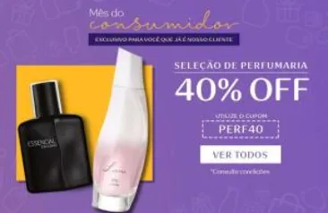 Seleção de perfumaria com 40% de desconto na Natura