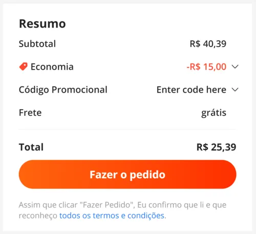 Imagem na descrição da promoção