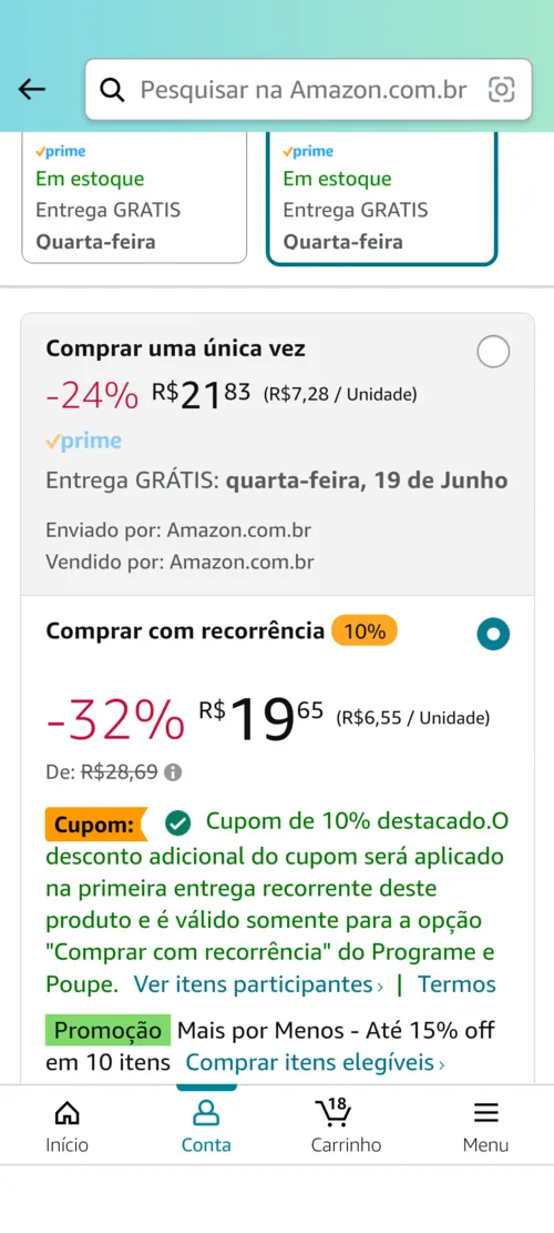 Imagem na descrição da promoção