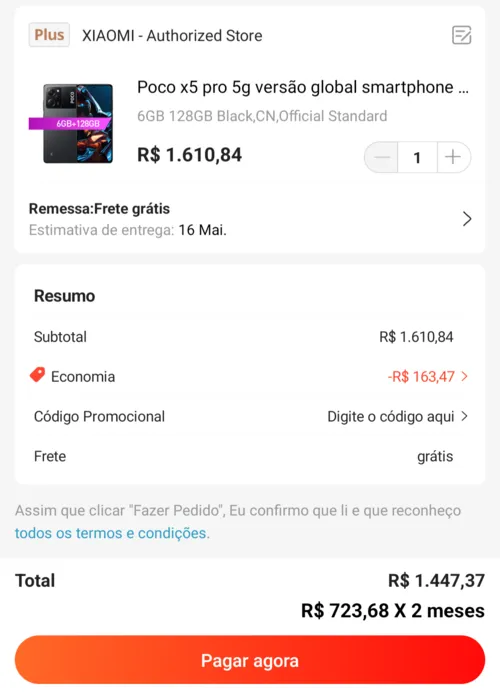 Imagem na descrição da promoção