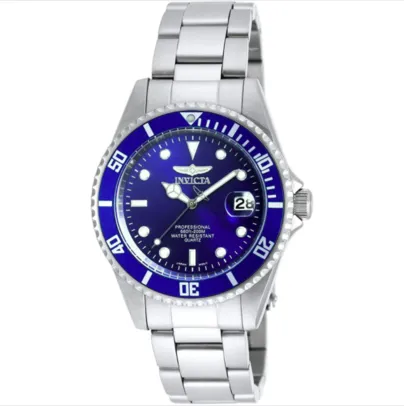 Relógio de quartzo de aço inoxidável Invicta`s Pro Diver 37,5mm com mo
