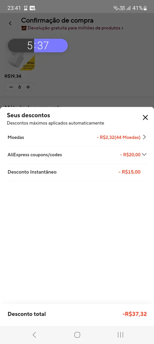 Imagem na descrição da promoção