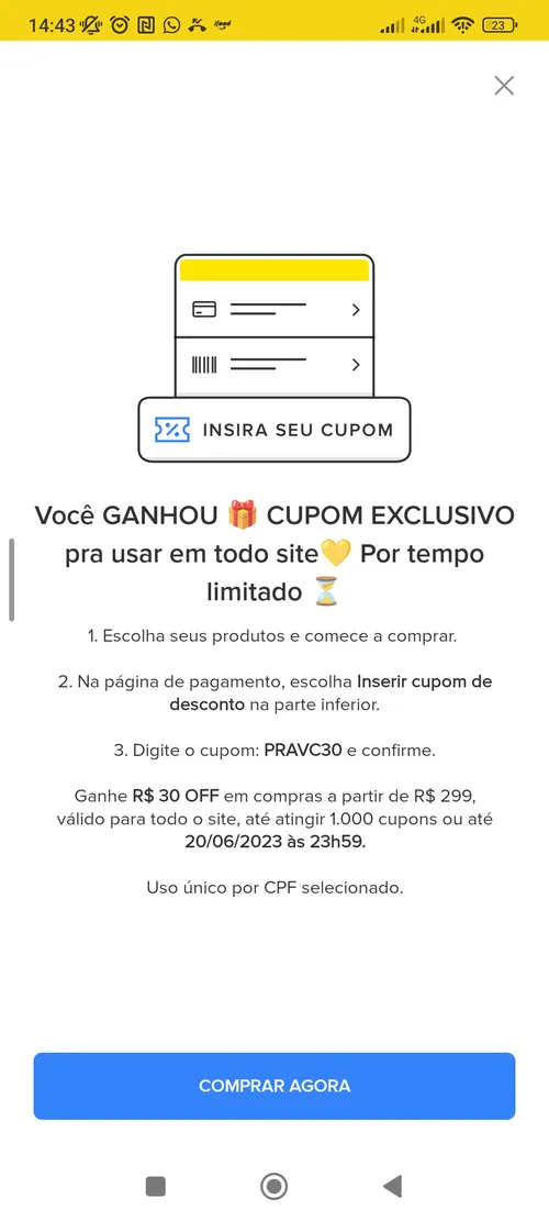 Imagem na descrição da promoção