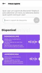 R$12 OFF em compras acima de R$65