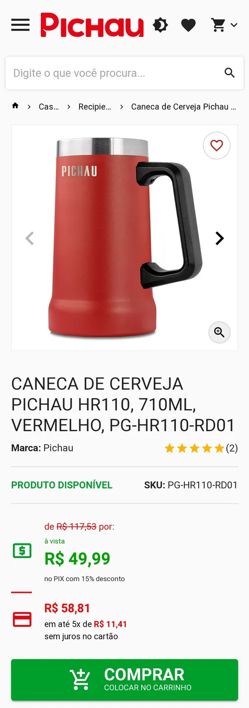 Imagem na descrição da promoção