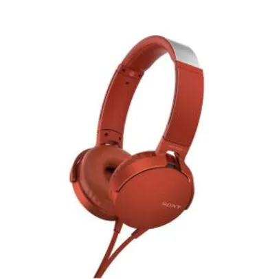 Headphone Sony Mdr-xb550ap Com Extra Bass Vermelho - R$ 144