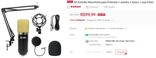 Imagem na descrição da promoção