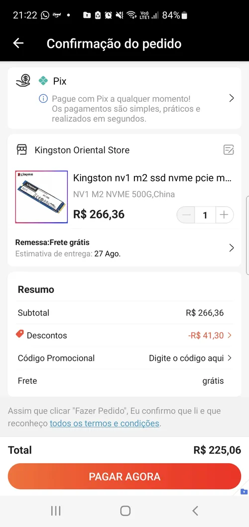 Imagem na descrição da promoção