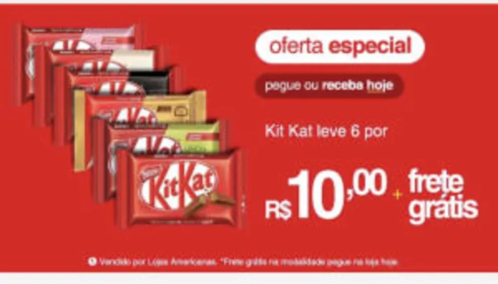 [Oferta especial + ChocoCash R$30 ] 36 und Kit Kat R$59