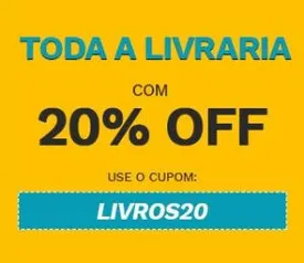 Cupom 20% de desconto em livros na Saraiva