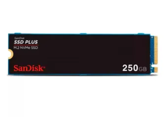 SSD SanDisk Plus, 250GB, M.2 NVMe PCIe 3.0, Leitura 2400MBs e Gravação 1500MBs, SDSSDA3N-250G-G26