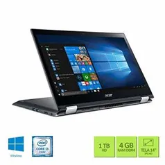 Acer Spin 3 SP314-51-31RV Notebook 2 em 1 Intel Core i3 7020U, 4GB RAM - R$2.069