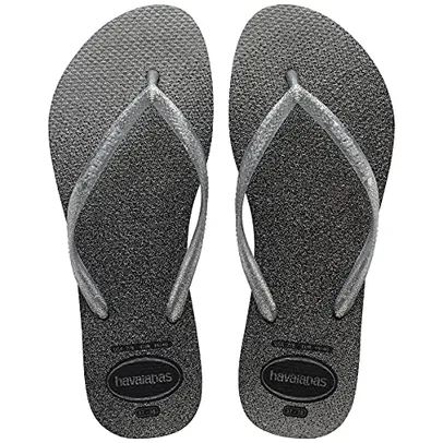 Chinelo Slim Gloss, Havaianas, Meninas, Preto, 27/28