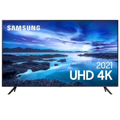 Smart TV Samsung 55&quot; AU7700 4K UHD Crystal Tela sem limites Visual Livre de Cabos Controle Único Alexa Built In