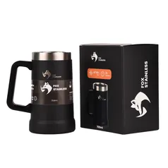 Caneca Térmica Quente e Frio 709ml Preto Fox Stainless