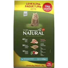 Ração Guabi Natural Salmão e Cevada para Gatos Adultos Castrados 7,5kg + 1kg R$147