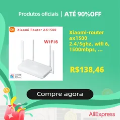 Roteador Xiaomi-AX1500,  WiFi 6, 1501Mbps, Mesh 