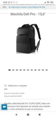 Mochila Dell Pro - 15,6'' - R$144 - Frete Grátis