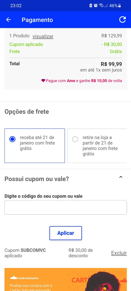 Imagem na descrição da promoção