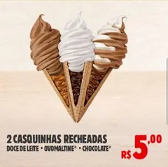 2 CASQUINHAS RECHEADAS E PAGUE R$ 5,00