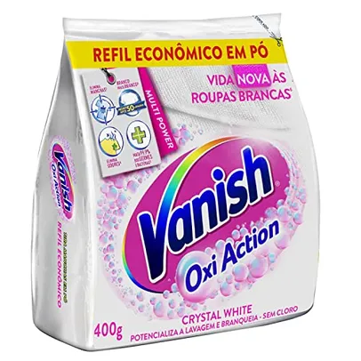 [Rec] Vanish Tira Manchas Em Pó Crystal White Oxi Action 400G Para Roupas Brancas Refil Econômico