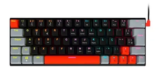 Teclado Gamer Mecanico Kuromori 60% Switch Red Led Rgb