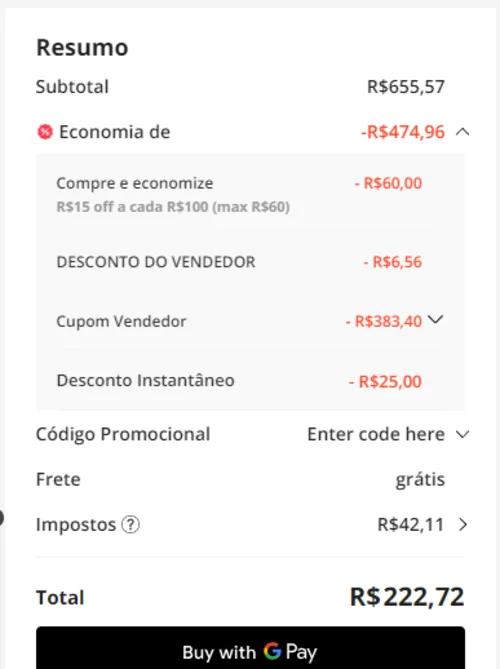 Imagem na descrição da promoção