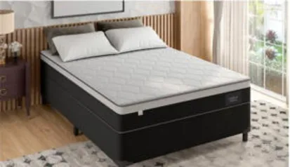 Cama box + colchão casal com molas ensacadas