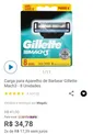 [Cliente Ouro] Carga para aparelho Gillette Mach3 - 8 unidades | R$35