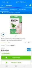 Máscara Facial Kiss New York Professional - K-Beauty Tea Tree Detoxificante 20ml R$4,6