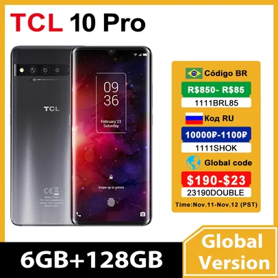 Smartphone TCL 10 PRO - 6GB+128GB Versão Global