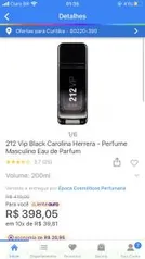 Perfume 212 Vip Black 200ml Eau de Parfum | R$ 398