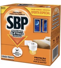 Repelente Elétrico Líquido SBP 45 Noites Novo Aparelho + Refil