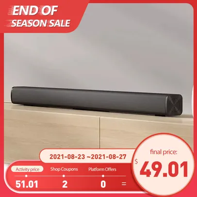 Xiaomi Redmi Mi TV Soundbar 30W Wireless Bluetooth 5.0 AUX SPDIF Home Theater | R$328