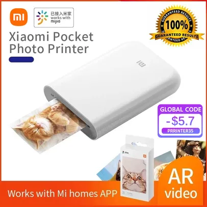 Impressora Fotográfica Bluetooth Xiaomi Mijia Ar Printer 300dpi Portátil