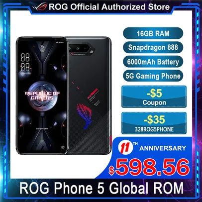 Smartphone Gamer Asus ROG Phone 5 16GB+256GB | R$4.853