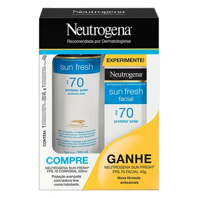 Kit Protetor Solar Neutrogena Sun Fresh fps 70 200ml Ganhe Protetor Solar Facial fps 70 40g