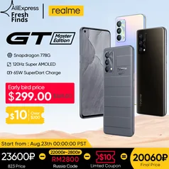 Smartphone Realme GT Master Edition 6/128 65W SD778G 120hz 64MP | R$1550