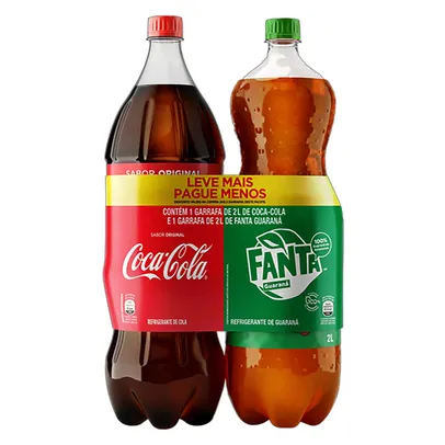 Kit Refrigerante Coca-Cola Original + Fanta Guaraná 2 L Cada Oferta Especial