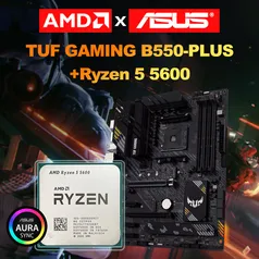 Kit Processador Ryzen 5 5600 Novo + Placa Mãe B550 Asus TUF