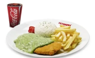 Frango à Milanesa ao Molho de Espinafre + Refri 300ml por R$18