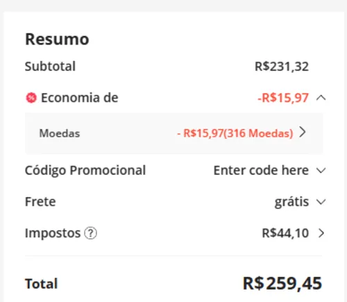 Imagem na descrição da promoção