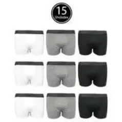 [Marketplace] Kit 15 Cueca Box de Algodão Sortidas Cotton Boxer Masculino C5