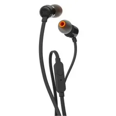 Fone de Ouvido JBL T110 In Ear Pure Bass Preto | Frete grátis | Cupom 15% VCMERECE