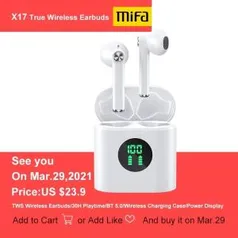 Fone MIFA X17 com carregamento magnético, 30h de bateria R$145