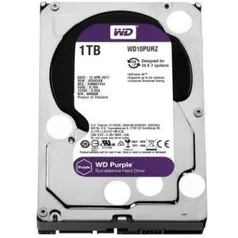 HD WD Purple Surveillance, 1TB, 3.5´, SATA - WD10PURZ-  R$260