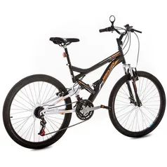 [R$503 AME] Bicicleta Houston Stinger Preta/branca 21 Marchas Aro-26 Freio V-brake R$598