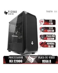 PC Gamer Pichau Thoth III, AMD Ryzen 3 2200G, 16GB DDR4, HD 1TB + SSD 120GB, 400W | R$2370