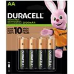 Pilha Recarregável Duracell AA 2500 mAh com 4un