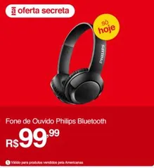 [APP Fone de Ouvido Philips Bluetooth Preto Sem Fio Shb3075bk/00 Bass+ | R$100